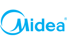 Логотип Midea — международного бренда, специализирующегося на производстве бытовой техники и климатического оборудования, символизирующий инновации, качество и современные технологии в создании комфортных условий для жизни.