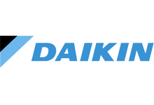 Логотип Daikin — ведущего производителя систем кондиционирования и вентиляции, символизирующий инновации, качество и надежность в области климатических технологий.